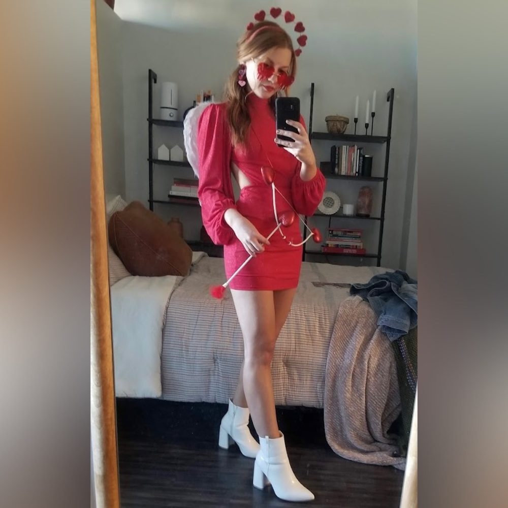 Lucy in the Sky Red Sparkle Mini Dress